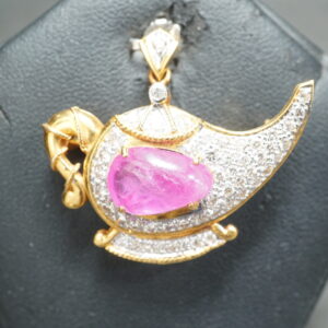 จี้ตะเกียงประดับทับทิมพม่า เพชร